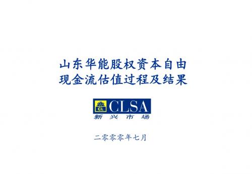 股权资本自由现金流估值过程及结果-PPT文档资料