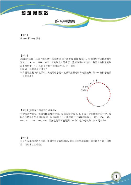 学而思超难奥数题之数论专题综合拼数感