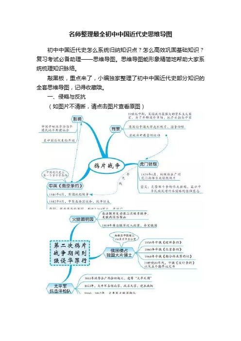 名师整理最全初中中国近代史思维导图