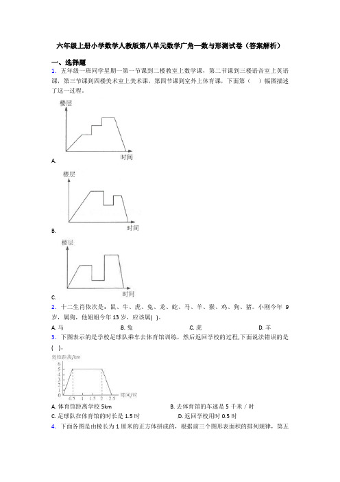 六年级上册小学数学人教版第八单元数学广角—数与形测试卷(答案解析)