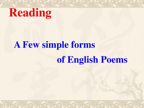 高二英语选修6 unit 2 poem language points 课件