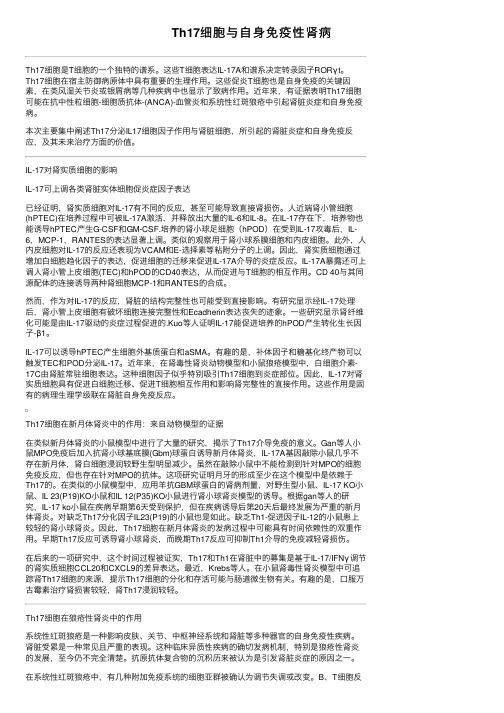 Th17细胞与自身免疫性肾病