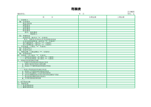 一般企业财务报表格式(财会〔2019〕6号未执行新金融、新收入、新租赁准则)