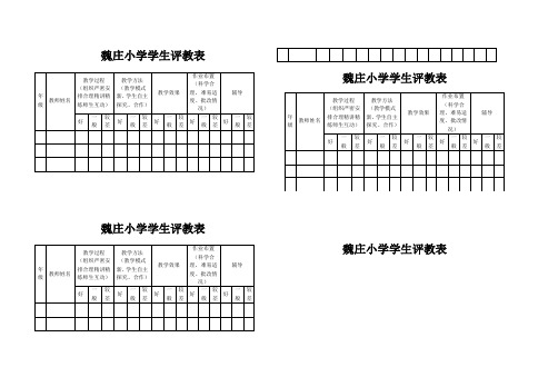 小学学生评教表