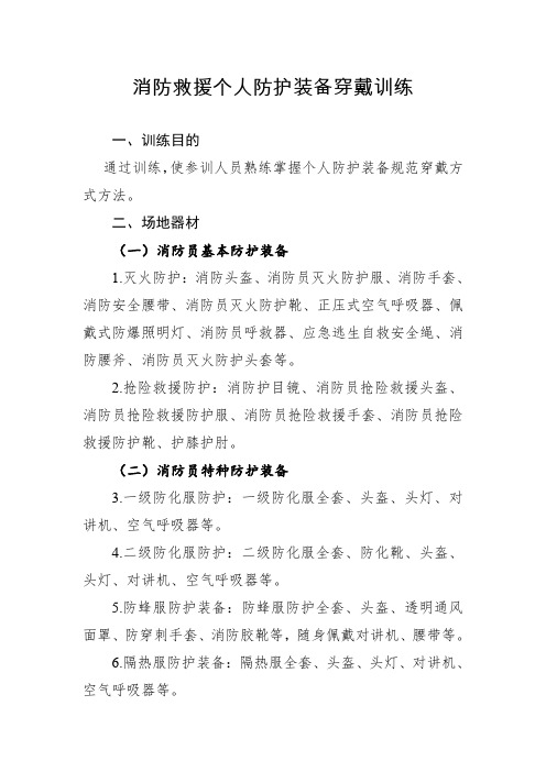 消防救援个人防护装备穿戴训练