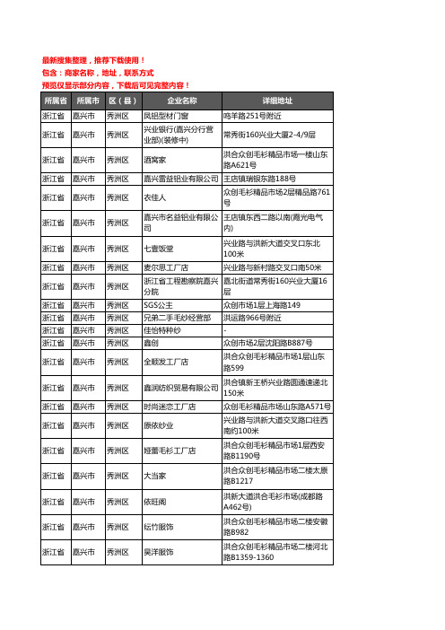 新版浙江省嘉兴市秀洲区铝材行业企业公司商家户名录单联系方式地址大全645家