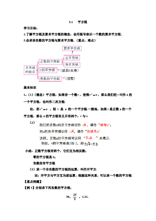 八年级数学平方根