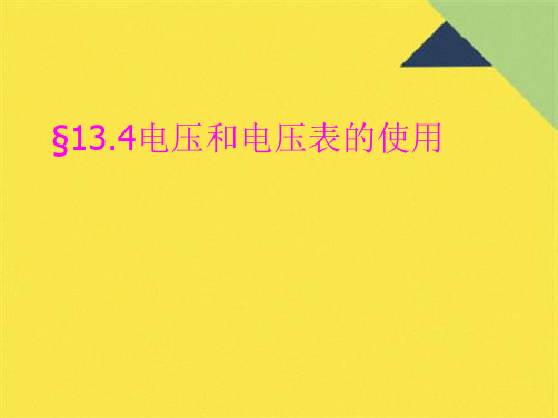 九年级物理全册.电压和电压表的使用新版(共10张PPT)