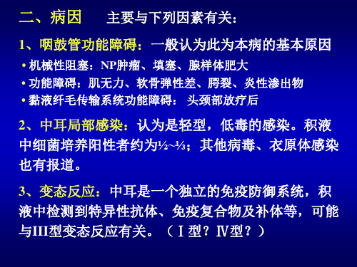 分泌性中耳炎讲课讲稿课件