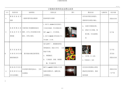计量器具检查表