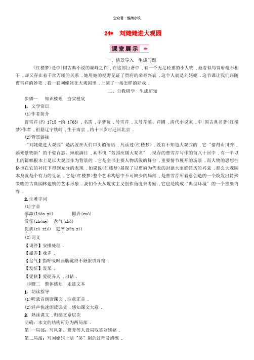 《刘姥姥进大观园教案新人教版》教案 (公开课)2022年部编版语文教案