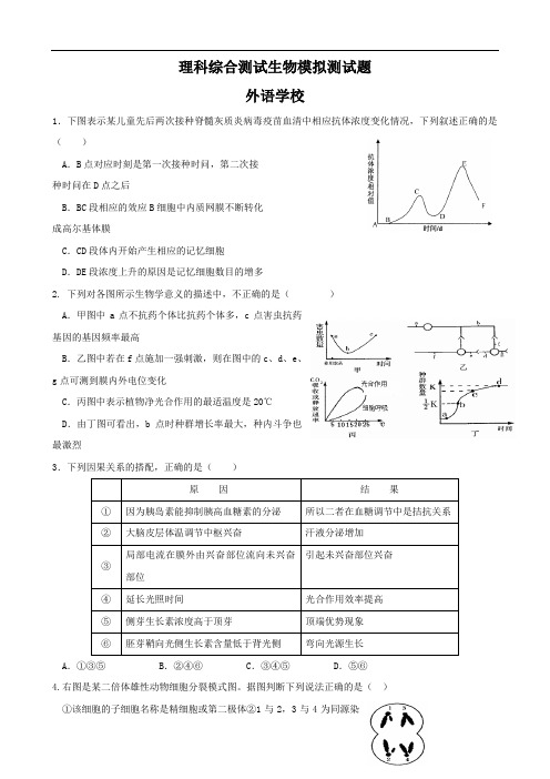 2010年河南郑州高三交流试题外语学校