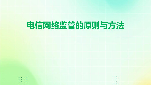 电信网络监管的原则与方法