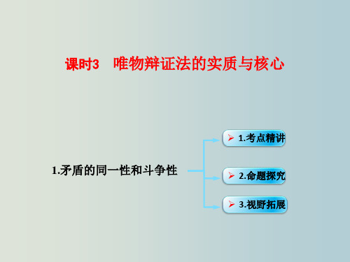 高考政治 一轮复习 单元15  唯物辩证法的实质与核心 考点  矛盾的同 性和斗争性