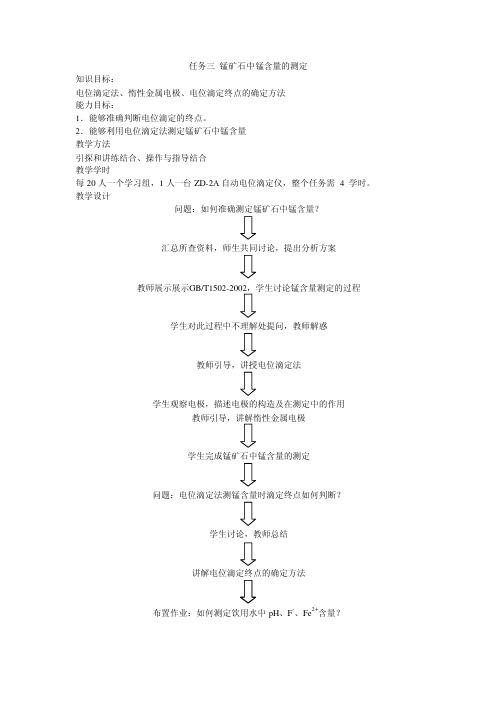 任务三锰矿石中锰含量的测定知识目标