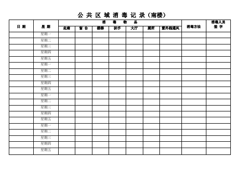 (完整word版)公共区域消毒记录