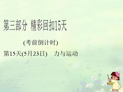 高三物理二轮 精彩回扣15天 第15天力与运动课件