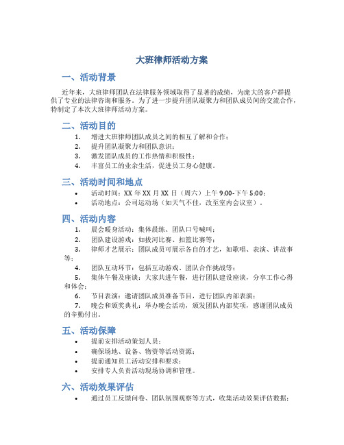 大班律师活动方案