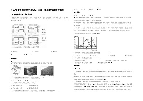 广东省肇庆市洲仔中学2021年高三地理联考试卷含解析