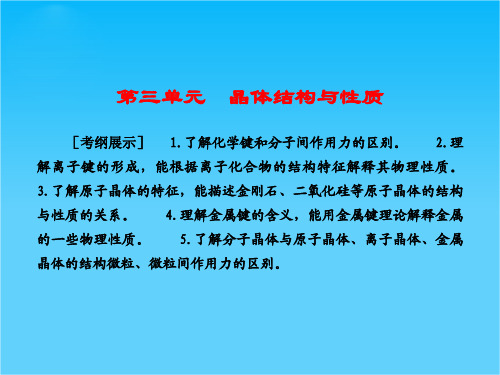 【优化探究】高考化学(苏教版)一轮复习配套课件选修3-3晶体结构与性质