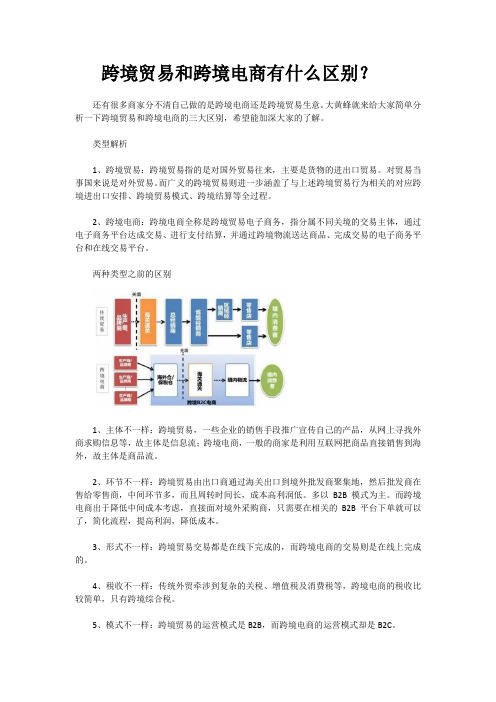 跨境贸易和跨境电商有什么区别？