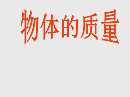 九年级物理上册11.2质量课件 人教新课标版