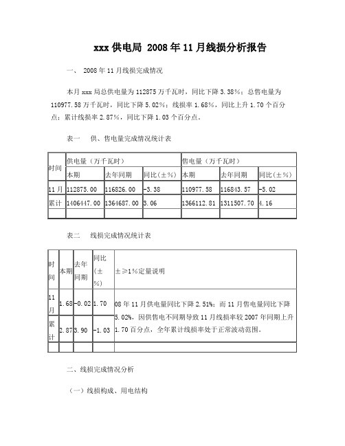 供电局线损分析报告