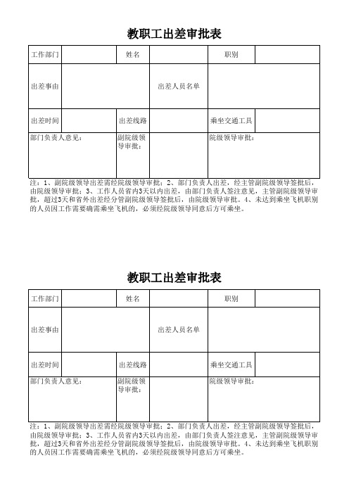 出差审批单