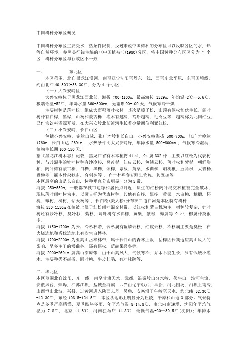 中国各温度带适合种什么树种