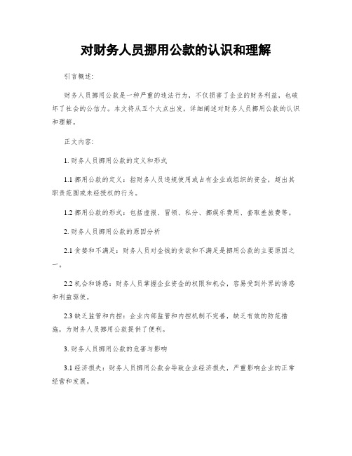 对财务人员挪用公款的认识和理解 (2)