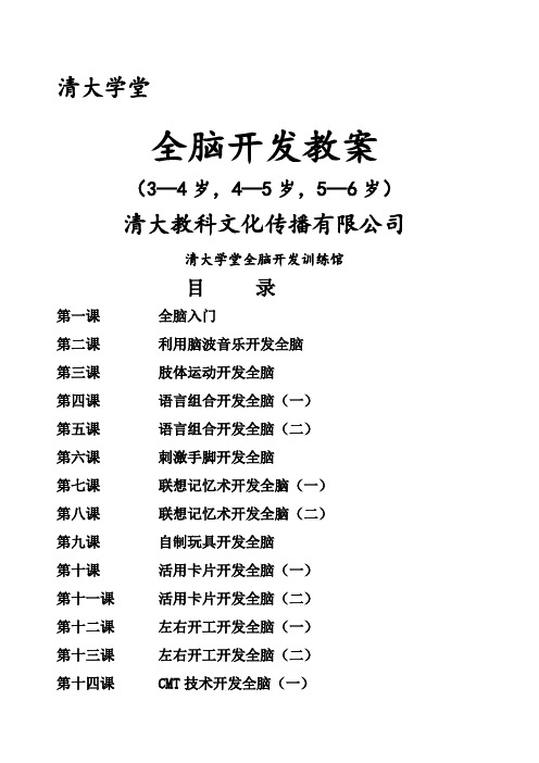 全脑开发教案课程