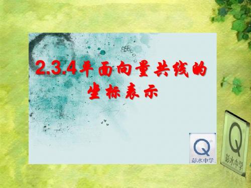 2.3.4平面向量共线的坐标表示