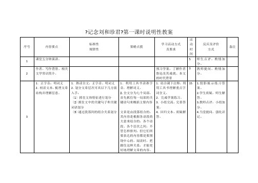 2021-2021学年高中语文苏教版必修5：第三专题《记念刘和珍君》  教案