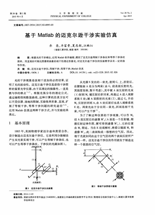 基于Matlab的迈克尔逊干涉实验仿真