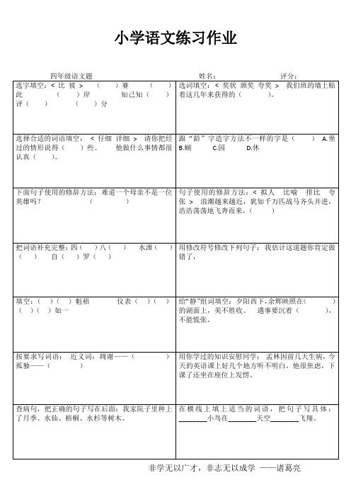 小学四年级语文提优训练I (82)