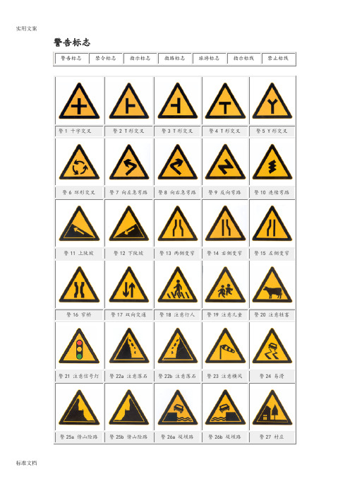 交通警示标识、标线大全(自整理)