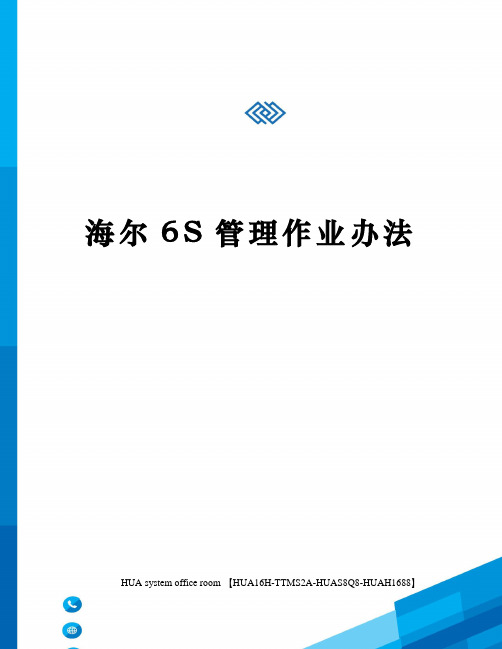 海尔6S管理作业办法定稿版