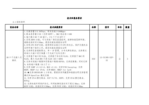 技术和服务要求