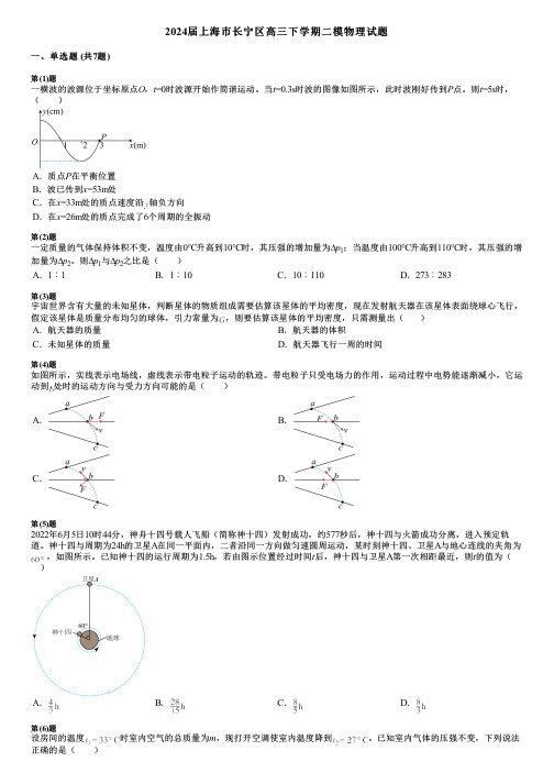 2024届上海市长宁区高三下学期二模物理试题