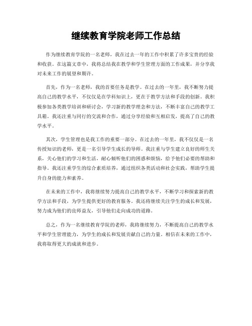 继续教育学院老师工作总结