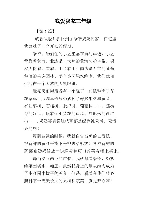 我爱我家三年级