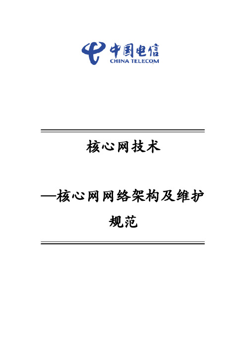 核心网技术核心网网络架构及维护规范