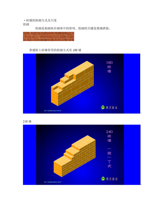 各种砖墙的砌法(120,180,240,370,490)