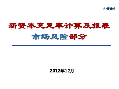 新资本充足率报表—市场风险部分