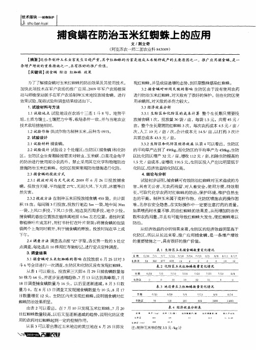 捕食螨在防治玉米红蜘蛛上的应用