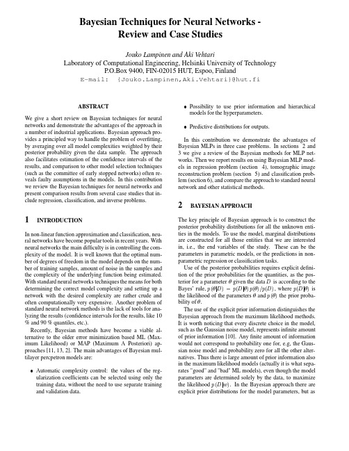 Bayesian Techniques for Neural Networks- Review and Case Studies