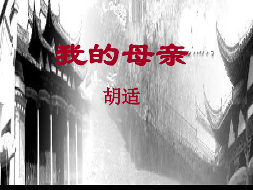 《我的母亲》PPT课件