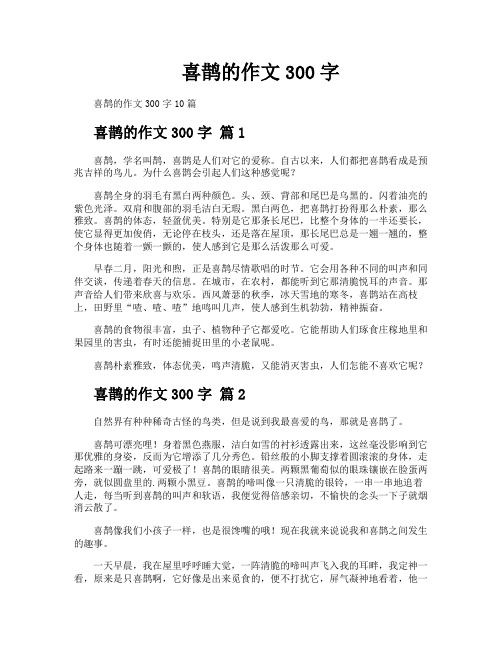 喜鹊的作文300字