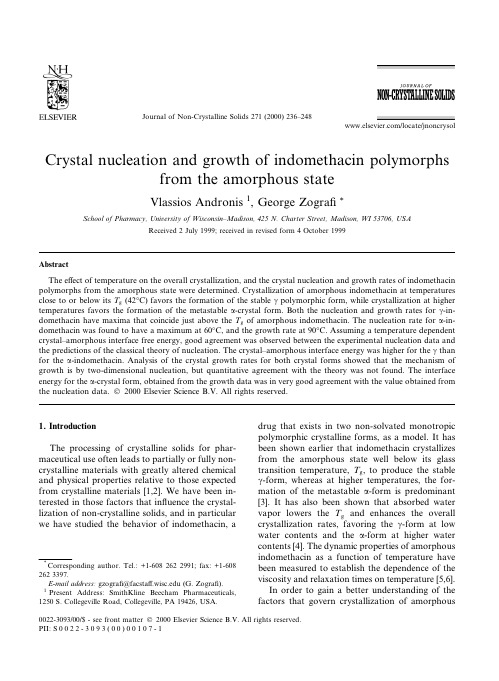 Crystal nucleation and growth of indomethacin polymorphs