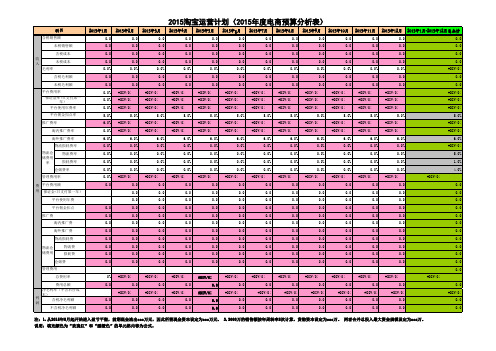 2015淘宝运营计划(2015电商预算分析表)